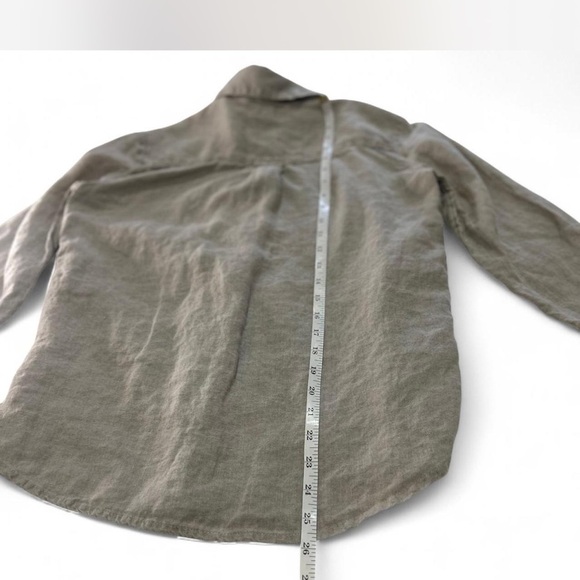 Luxury Linen |Charter Clubl Long-sleeve Button Down in Sand Stone Oversized XS - Picture 7 of 8